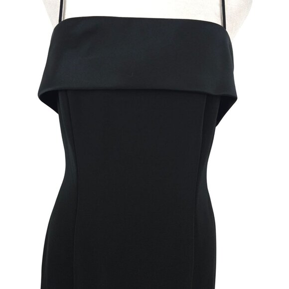 Vtg Alex Evenings Formal Gown 10 Black Timeless Satin Dress Elegant Evening USA - Picture 9 of 16